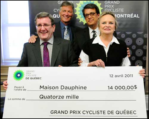 Le Grand Prix Cycliste de Québec remet 14 000 $ à la Maison Dauphine