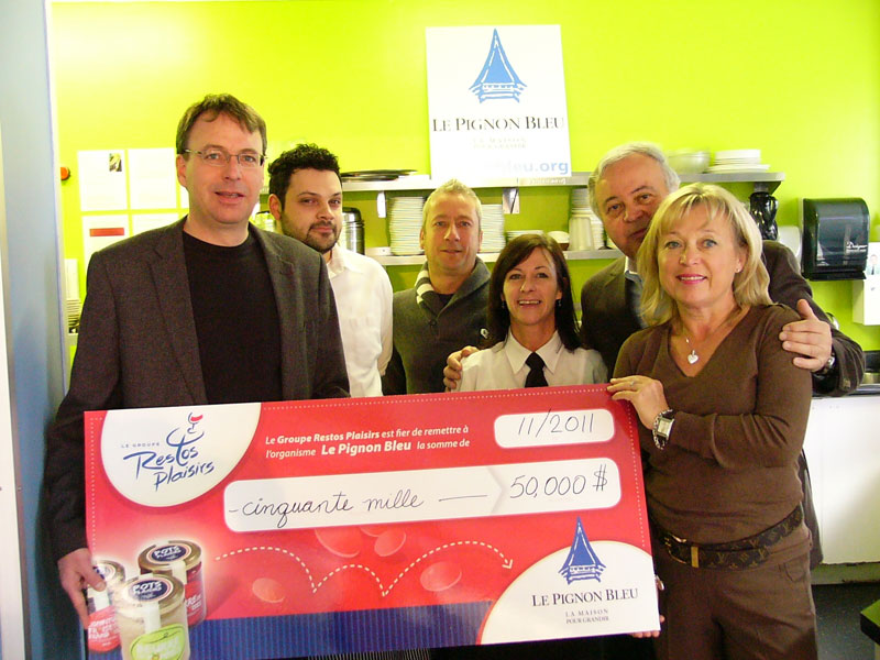 Le Pignon Bleu reçoit 50 000 $ du Groupe Restos Plaisirs