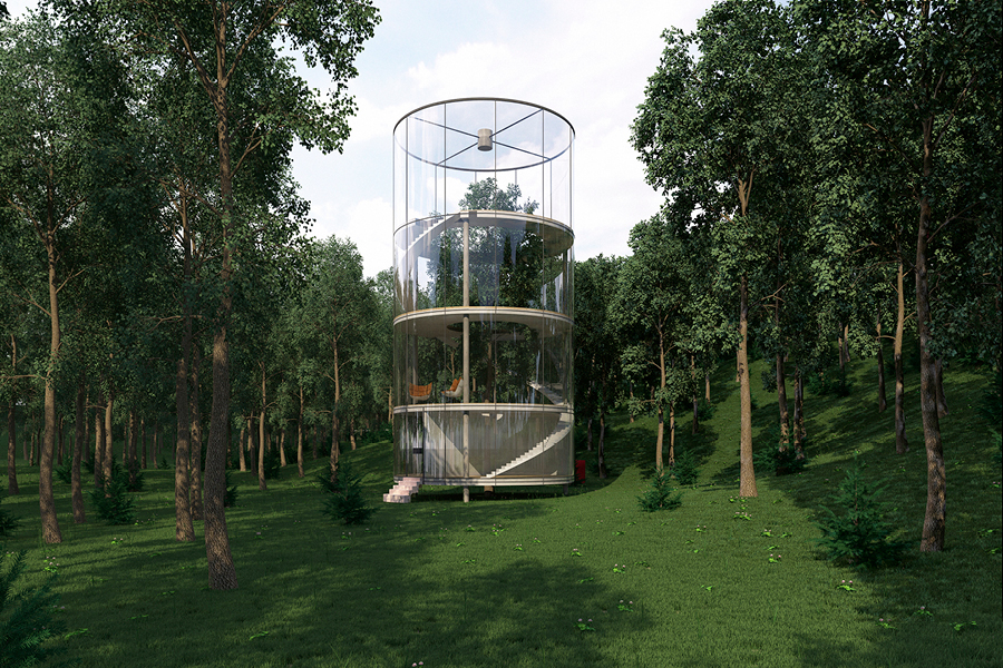 Glass Treehouse : une maison de verre en symbiose avec la nature