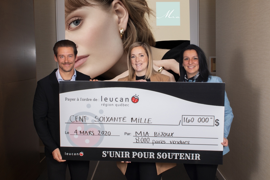 Mia Bijoux remet 160 000 $ à Leucan grâce à sa campagne de la boucle d’oreille de l’Espoir